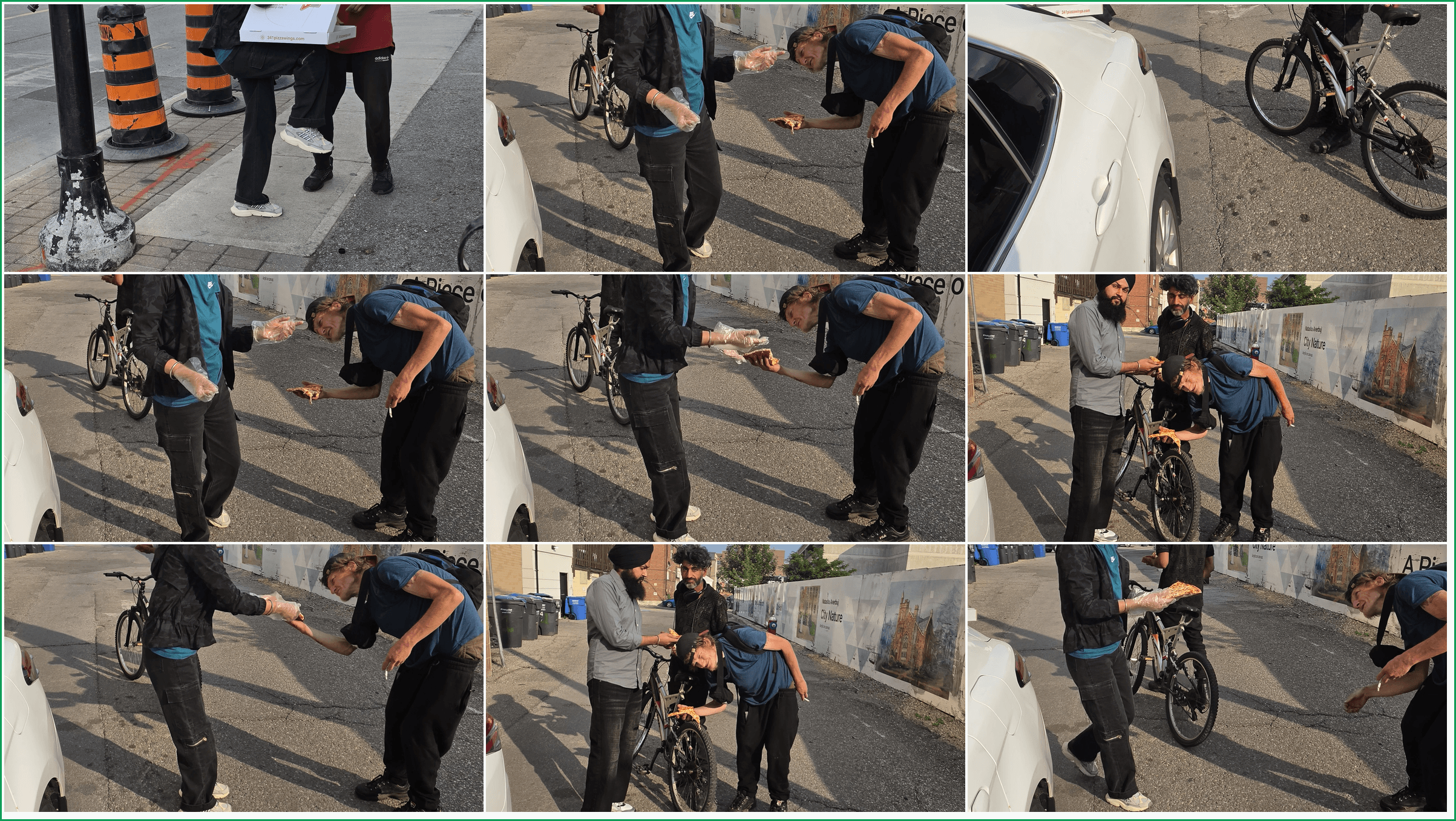 Empovia food serving — community meal distribution collage